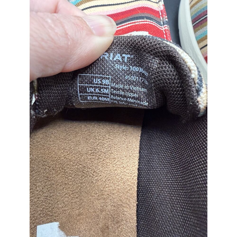 Ariat Hilo Slip-On Shoes WOMEN 9B Pastel Serape Aztec Print Moc Toe Comfort Lace - Picture 8 of 9